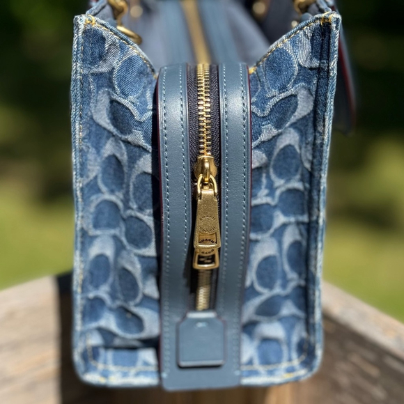 Coach Rogue 25 Signature Denim Satchel Crossbody Bag NWOT - Picture 6 of 16
